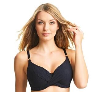 Fantasie Swim NWT Black Ottawa Underwire Wrap Full Cup Bikini Top // 36DD